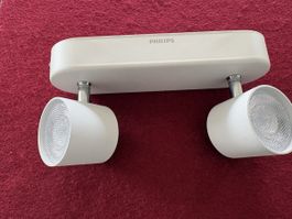 Philips Deckenleuchte mit zwei Spots, Weiss, neuwertig