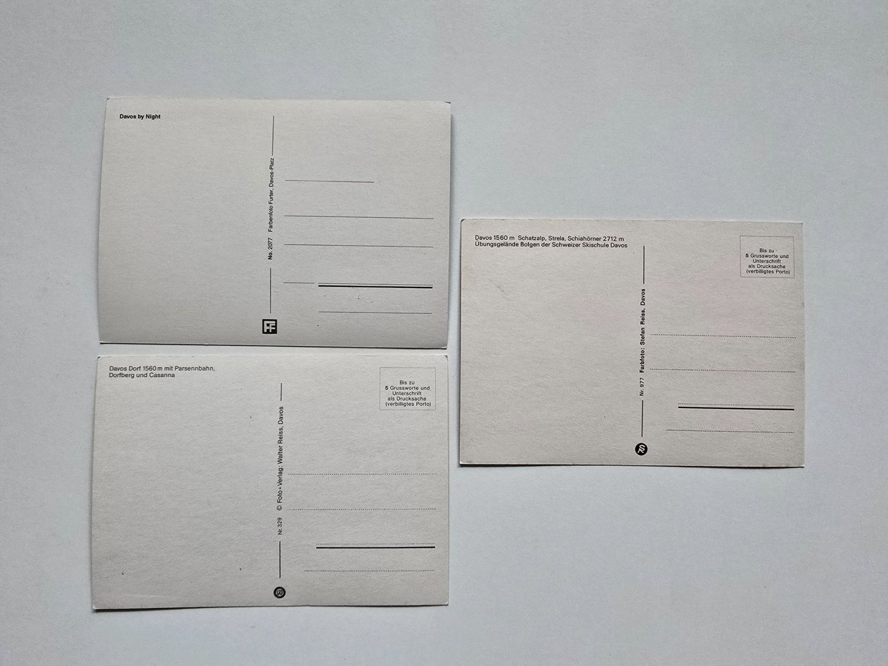 Cartoline postali: 3 alte Postkarten Davos – Usato da Dättlikon venduto da Wundertuete_ 1