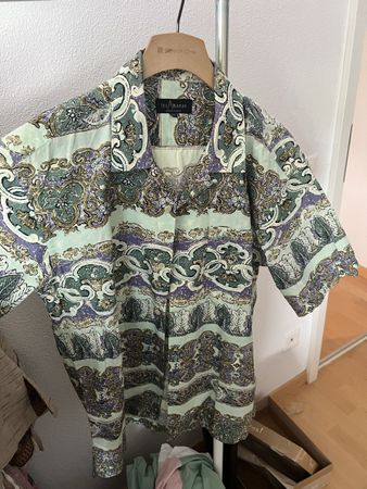 Les Amans Shirt Patterned Green Purple Size 100 Good