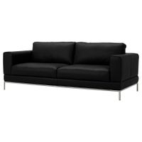IKEA ARILD 3er-Sofa – Echtleder schwarz