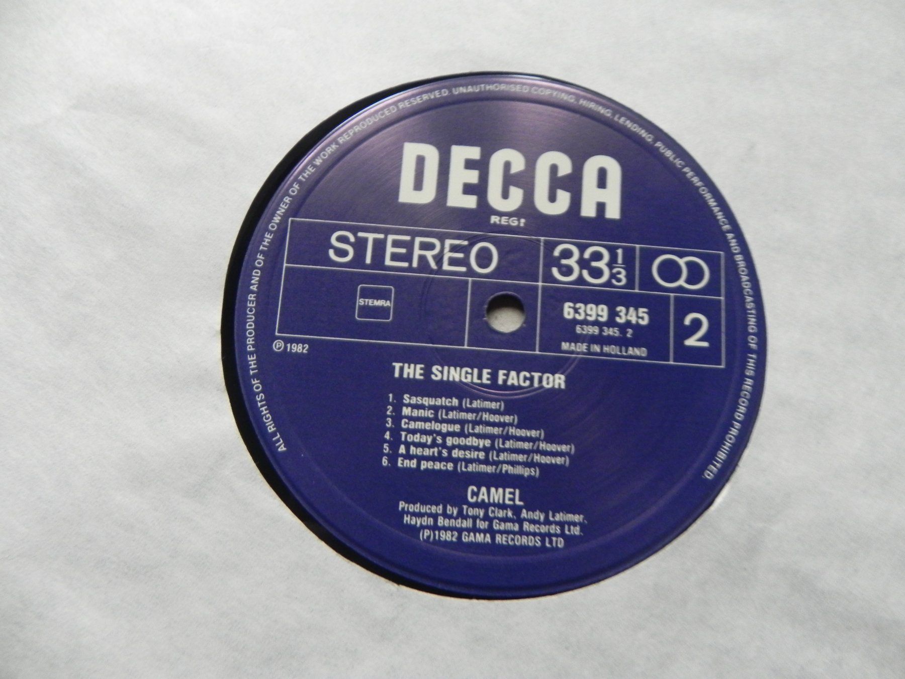 Dischi in vinile: LP brit. progressiv Rock Band Camel 1982 The Single Factor – Usato da Siebnen venduto da krimsie 5