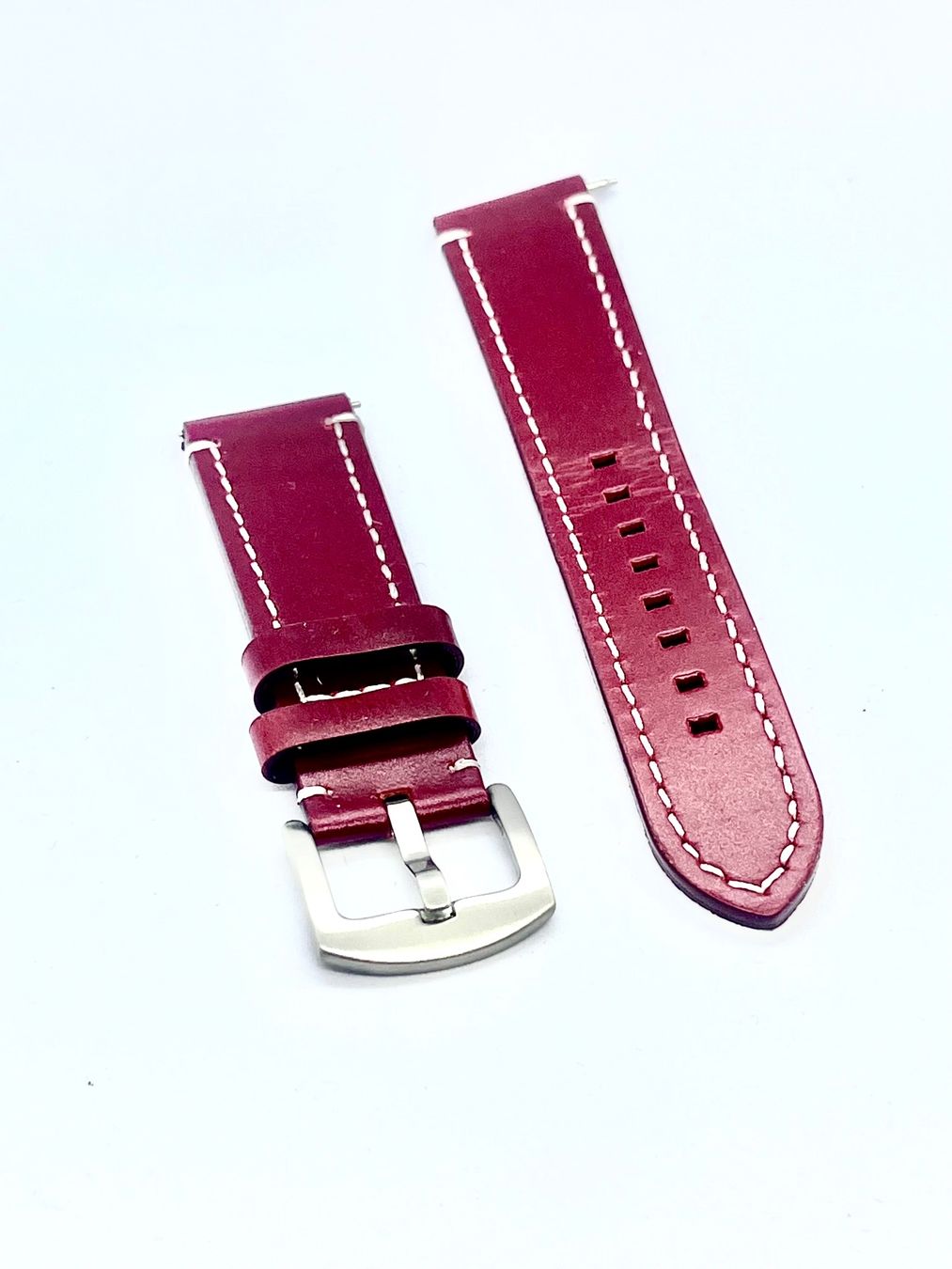 Bracciali & Braccialetti: Lederarmband rot 22 mm Quick Release ungetragen – Nuovo (secondo la descrizione) da Düdingen venduto da Onkel.Friedrich 3