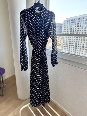 Elegantes Midikleid mit Punkten Gr. XS von Michael Kors
