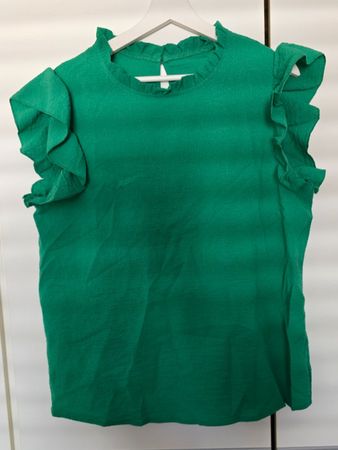 SHEIN │ Bluse mit Volant-Ärmeln │ XL │ Smaragdgrün