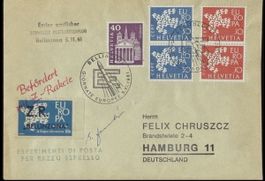 Schweiz 1961 – Postraketenflug Bellinzona – Hamburg