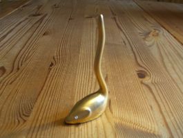herziger Maus Ringhalter, massiv Messing, Glitzerstein Auge