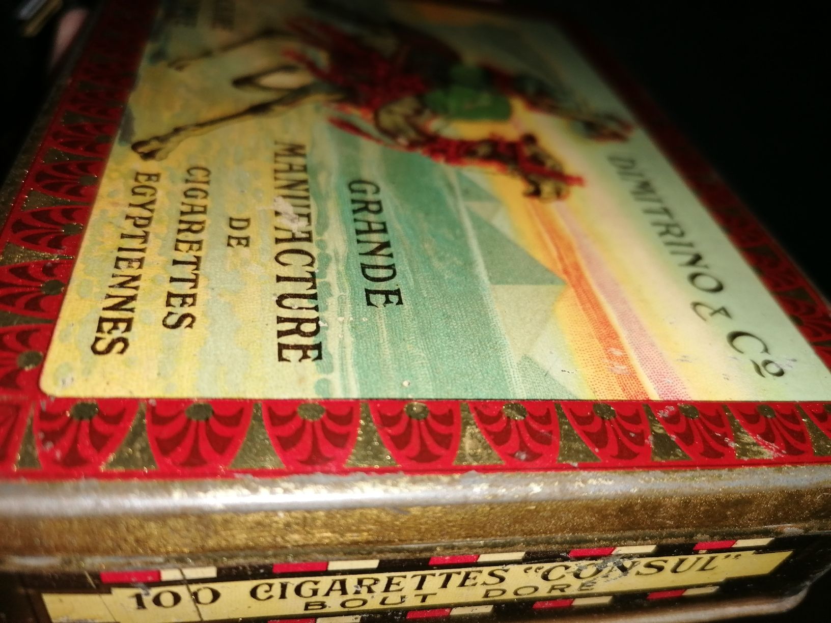 Tabak: Antike Blechdose Dimitrino 100 Zig. Consul. Ca. 1910 – Gebraucht aus Zürich von Tin4Life 1