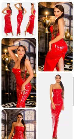 +Koucla Kleid Bandeau Wetlook Grösse S rot