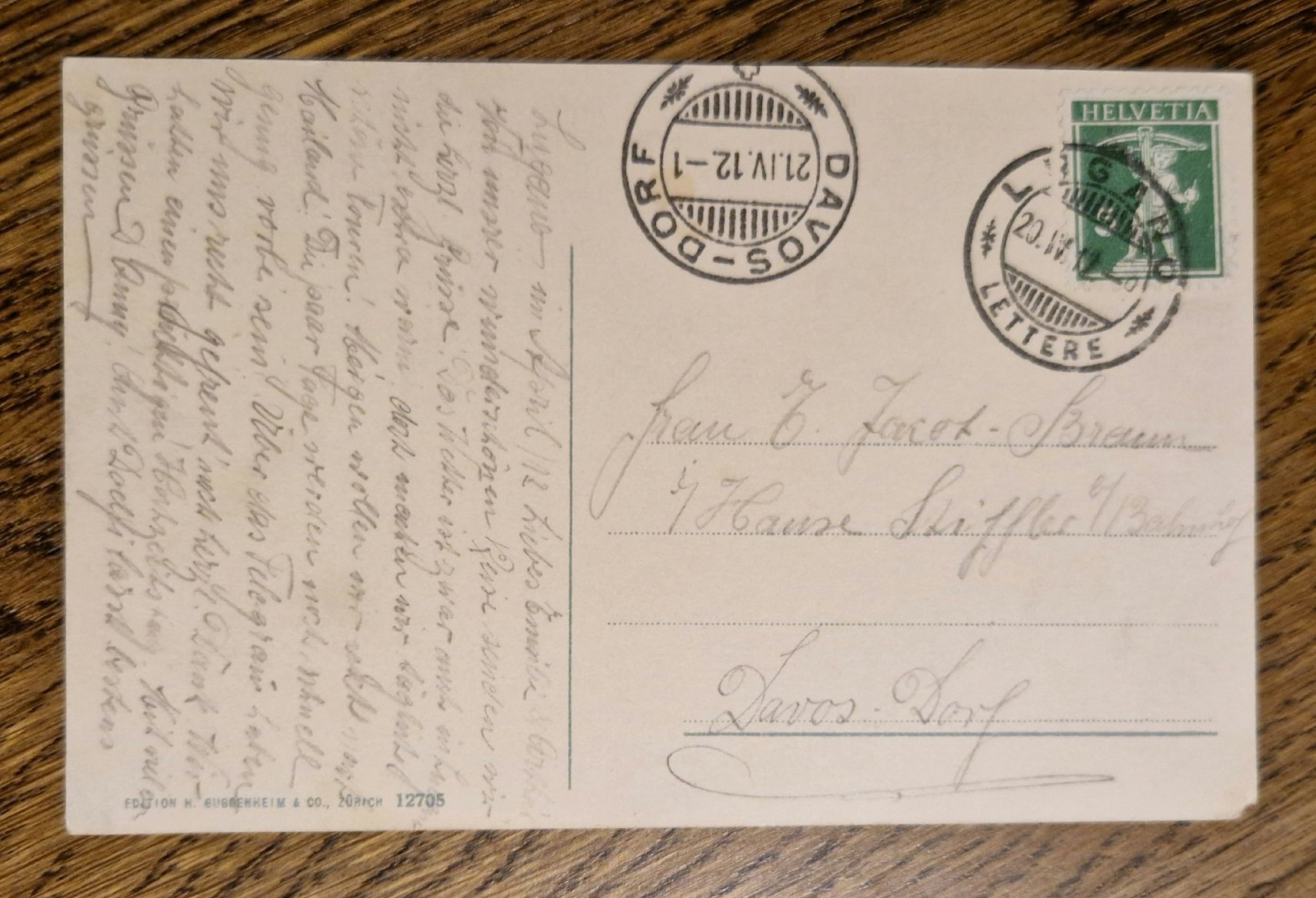 Ansichtskarten: Morcote 1912 n. Davos-Dorf – Gebraucht aus Ebikon von Donar50 1