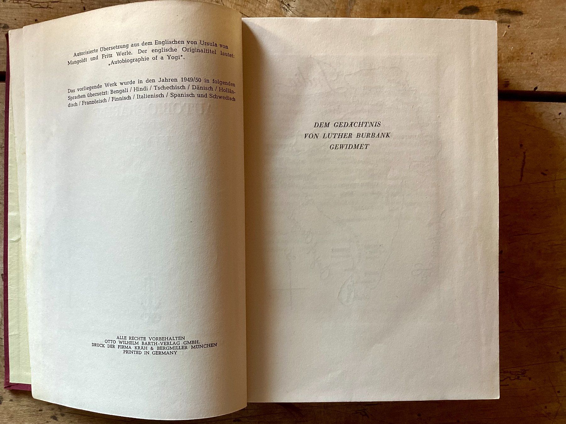 Bücher: Yoganada, Autobiographie eines Yogi,  deutsche EA ! – Gebraucht aus Ronco sopra Ascona von R66sA22 1