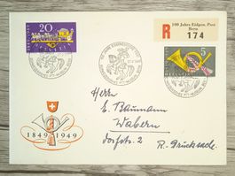 TR89 Enveloppe + Timbre Suisse 1949