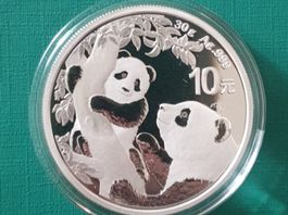 China Panda 2021 stgl. 30Gr. Feinsilber
