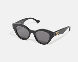 Gucci Sonnenbrille Cat-Eye Schwarz GG Logo Vintage Look