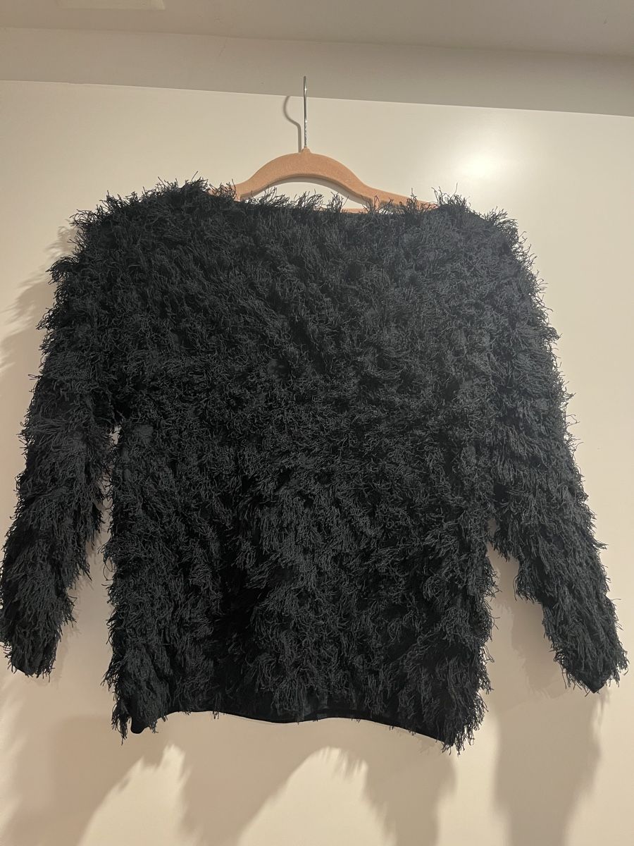 Stefanel Maglioni & Felpe: Kuscheliger STEFFENL Pullover Fransen schwarz – Usato da Zürich venduto da Shopmystyle 2