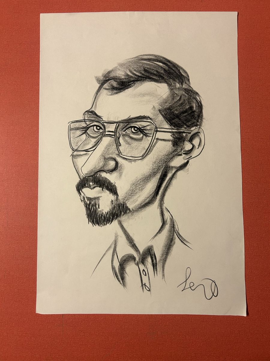 Poster & Bilder: Bild Portrait Mann mit Brille & Bart, von Lero, – Gebraucht aus Lanzenhäusern von vic63