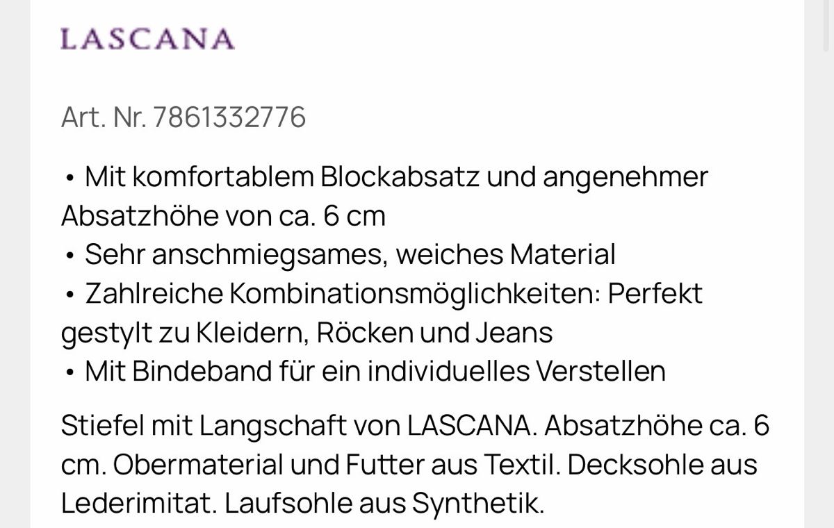 Lascana Scarpe da donna: Lascana Weitschaftstiefel 42  – Nuovo e nell'imballaggio originale da Emmenbrücke venduto da annepulla 2
