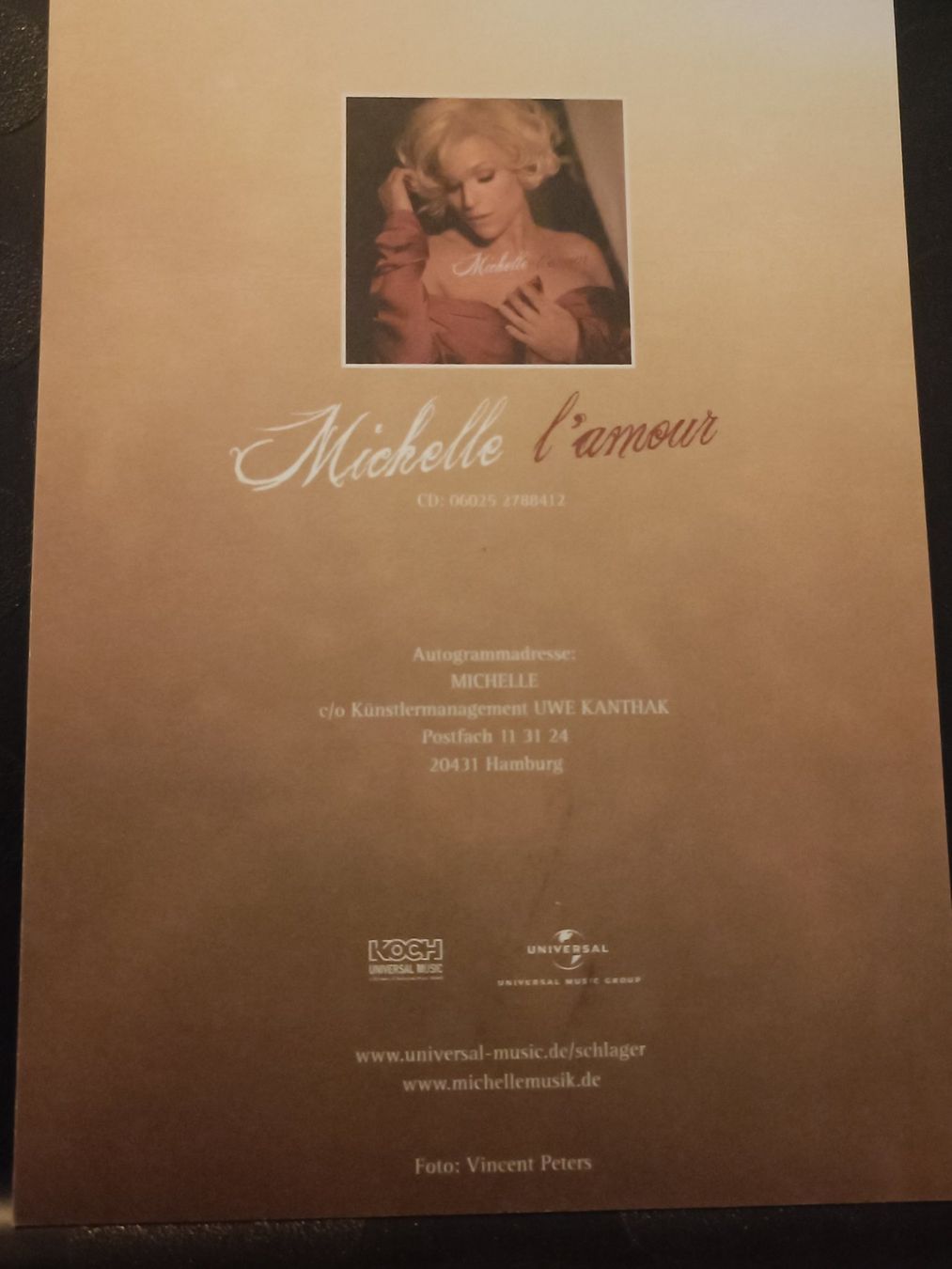 Autografi: Michelle - signierte Autogrammkarte – Usato da Menziken venduto da Artographs 1
