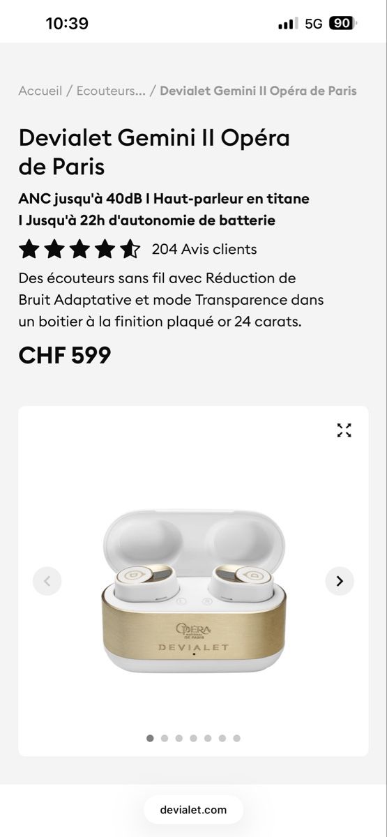 Devialet Casques audio: Devialet Gemini II Opéra de Paris – D'occasion à Delémont par YBroquet 8