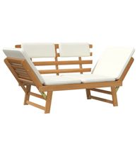 + Gartenbank 2-in-1 mit Polstern 190 cm Massivholz Akazie
