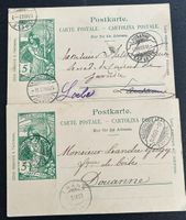 2 UPU Postkarten mit Rasierklingenstempel