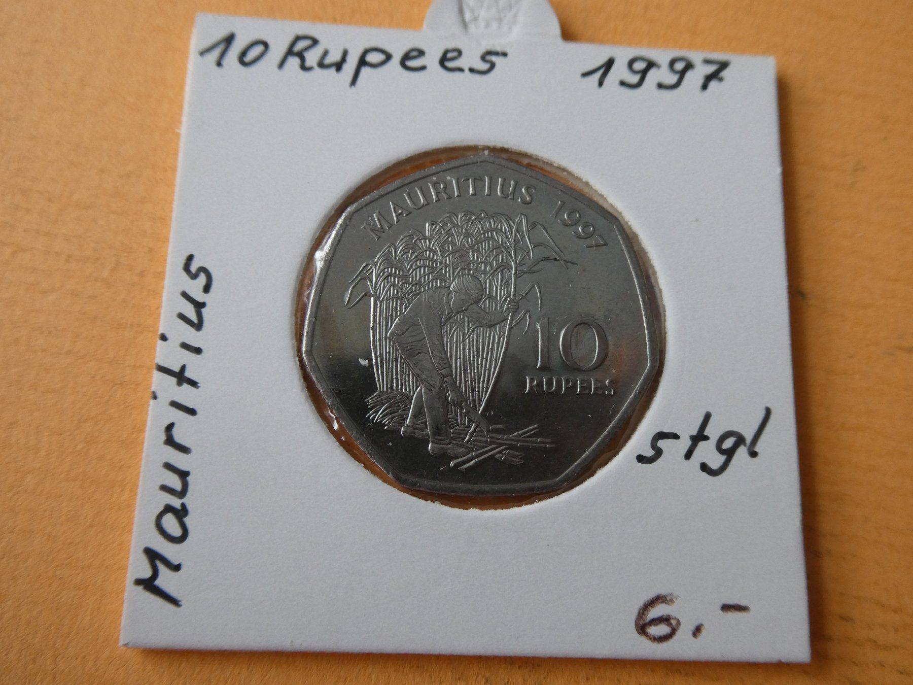 Tutti le monete: Mauritius 1997, 10 Rupees    stgl – Usato da Hinterforst venduto da Rohusri