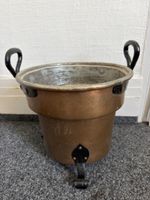 Kupfer Topf mit Henkeln und Fussen antik 