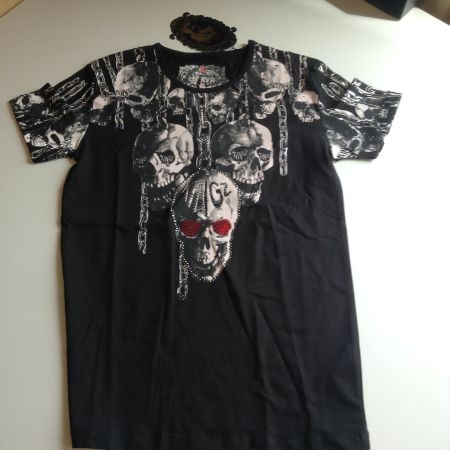 T-Shirt mit Totenkopf-Motiv, Gr. S/M/L und XXL - Neu KINGZ