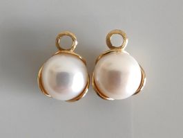 Süsswasserperlen Anhänger im Lotos-Design, 18K Gold