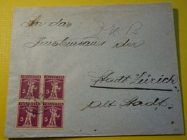 2.1.30., VIERERBLOCK NACH ZÜRICH KREISBUREAU 1