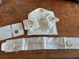 Schmuckset Ohrringe goldfarben/ Kette aus StainlessSteel NEU