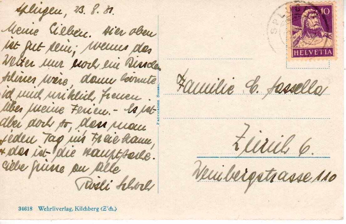 Ansichtskarten: Splügen – Gebraucht aus Wolhusen von Curver9 1