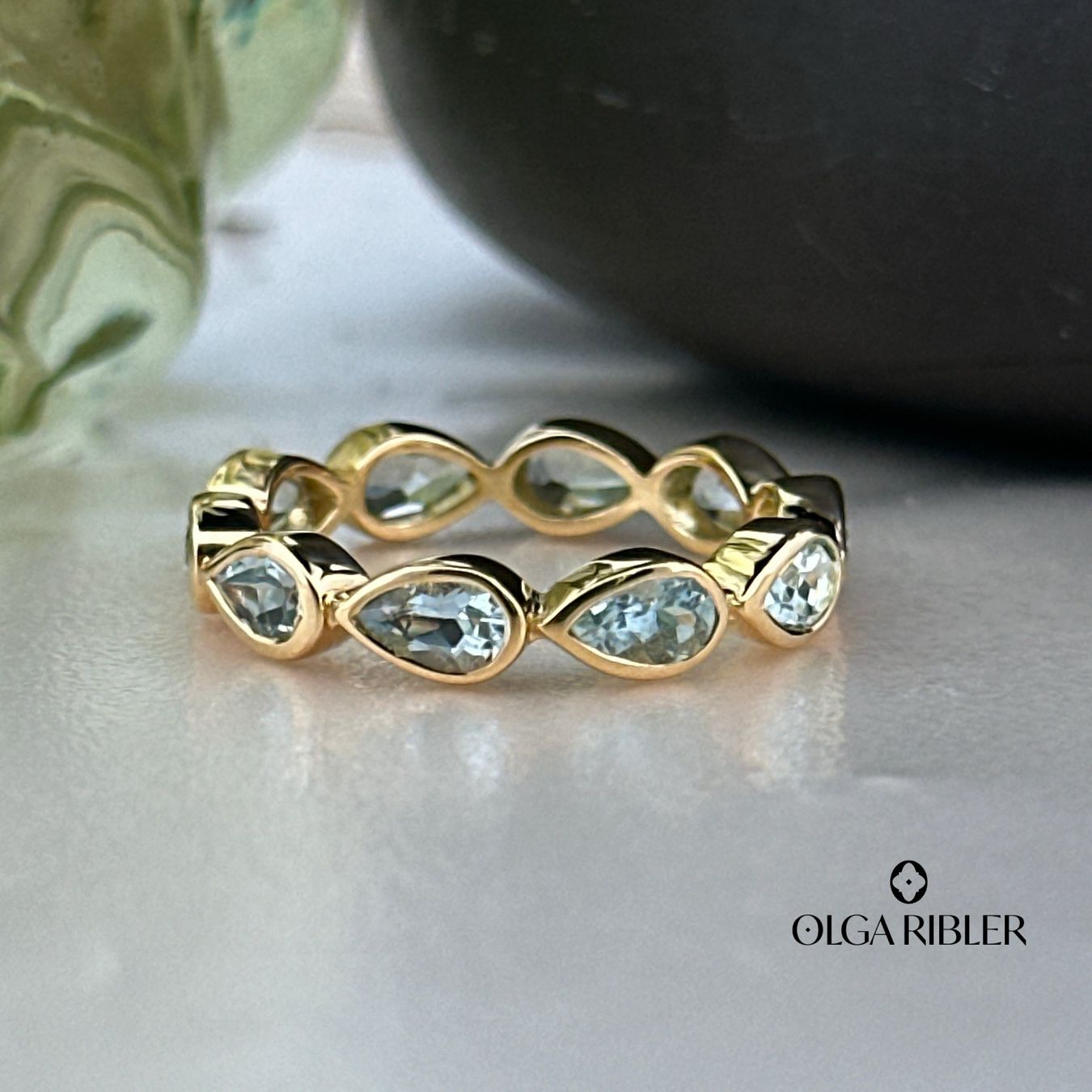 Olga Ribler Ringe: Memory Ring mit Blautopas Grösse 56 – Neu (gemäss Beschreibung) aus Luzern von Schmuckoutlet