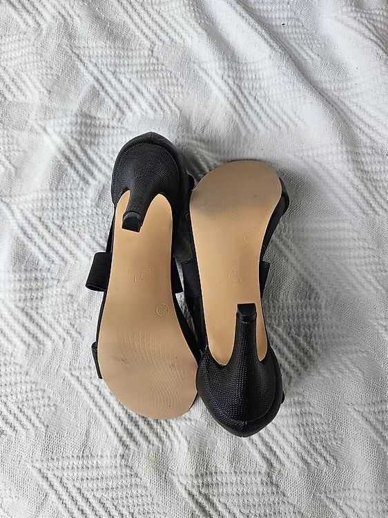 Schwarze offene High Heels Grösse 39 2