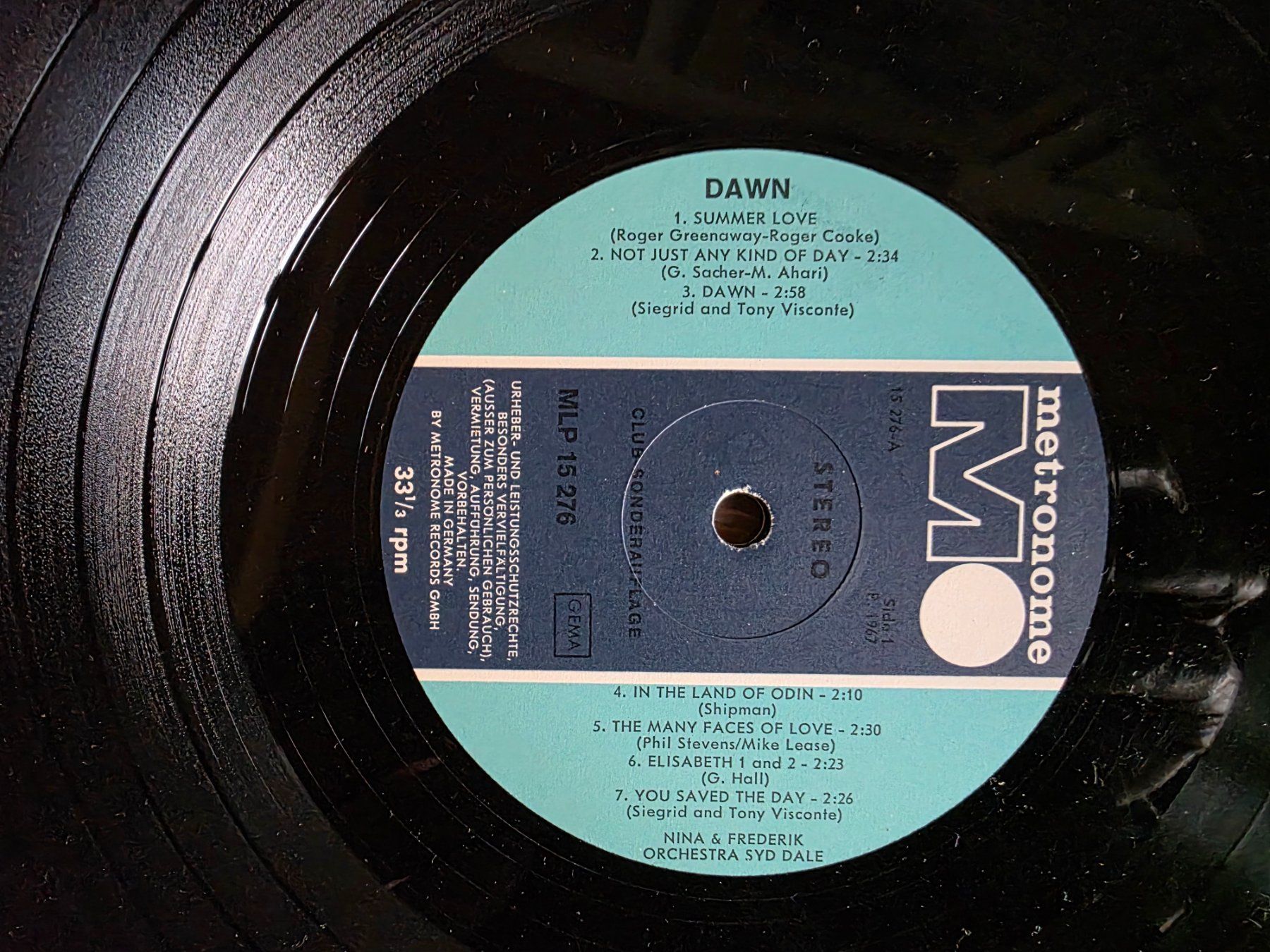 Dischi in vinile: LP - Nina & Frederik - Dawn - Metron 77339 – Usato da Walterswil BE venduto da Lonitti 1