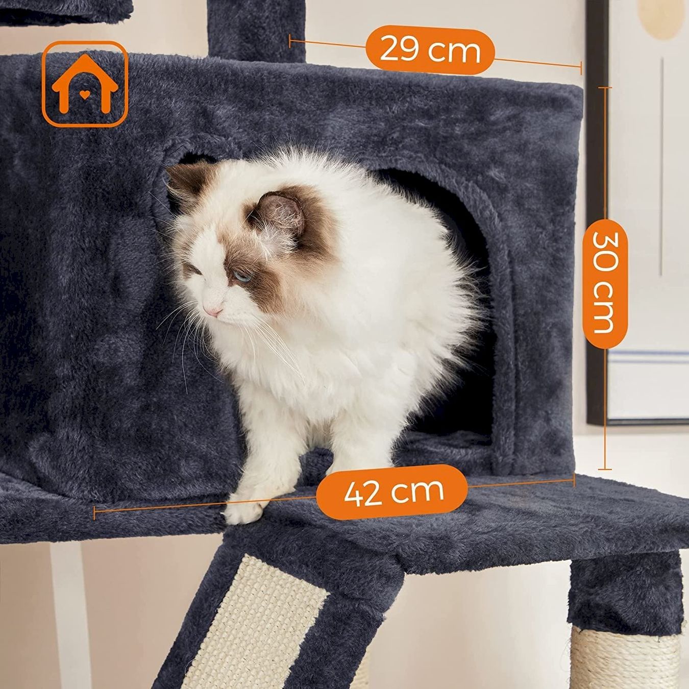 Tiragraffi: FEANDREA XL-Katzenbaum 206 cm rauchgrau – Nuovo e nell'imballaggio originale da Bottighofen venduto da zaap 4
