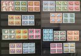 1958-61 Pro Patria - Mineralien Viererblock Postfrisch **