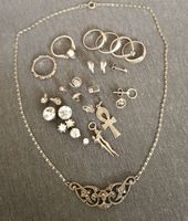 Schmuck Konvolut Ringe Ohrstecker Anhänger Kette gebraucht