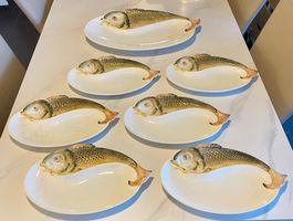 Original R.B. Vintage Fisch Teller Set 9 Stück