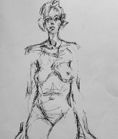 Alberto Giacometti, weiblicher Akt, Lithographie, 1961