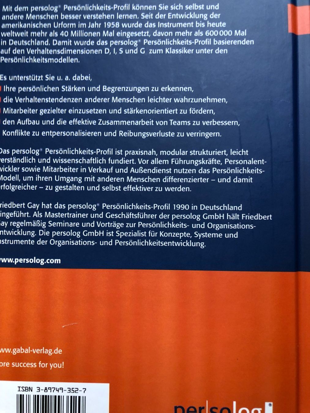 Libri: Friedbert / Karsch Das persolog® Persönlichkeits-Profil DISG – Nuovo (secondo la descrizione) da Weissbad venduto da FlickflauderY 1
