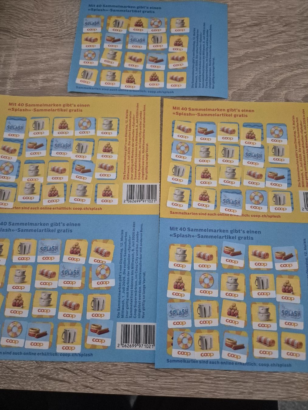 Coop Raccolte di bollini & punti: Coop  Splash  5Volle Karten  – Nuovo e nell'imballaggio originale da Steffisburg venduto da Mallekobold