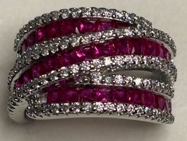 Bague liens de rubis et brillants ✨