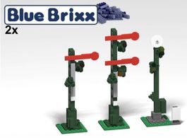 BlueBrixx Eisenbahn Signale Set, 2er Pack, neuwertig