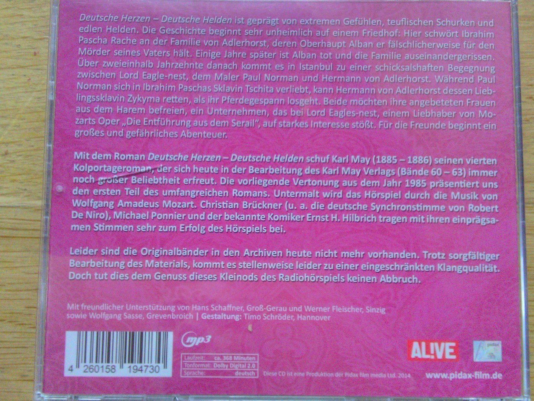 CD: Karl May: Deutsche Herzen-Deutsche Heldn – Usato da St. Gallen venduto da elk2020 4