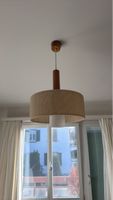 Deckenleuchte Holz und Stoff braun beige
