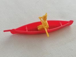 Domplast / Heinerle - Kleines Plastik Kanu mit Indianer