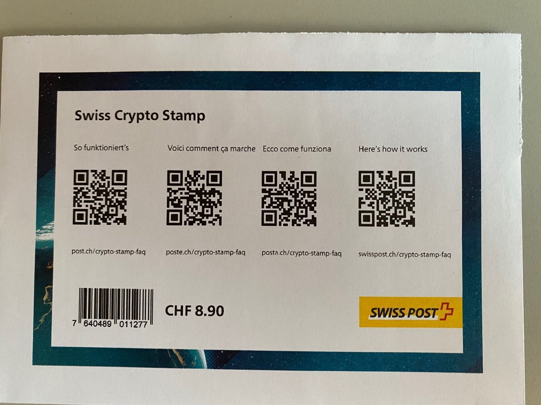 Tutti i francobolli: Swiss Crypto Stamp ID 2 – Usato da Dietlikon venduto da Raffels 1