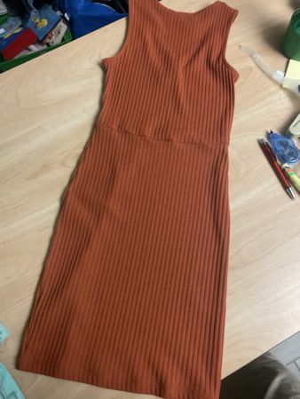 Even&Odd Kleid, gerippt, Rostbraun, Gr.XS