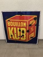 Ancienne Plaque Émaillée Bouillon Kub, déco vintage!