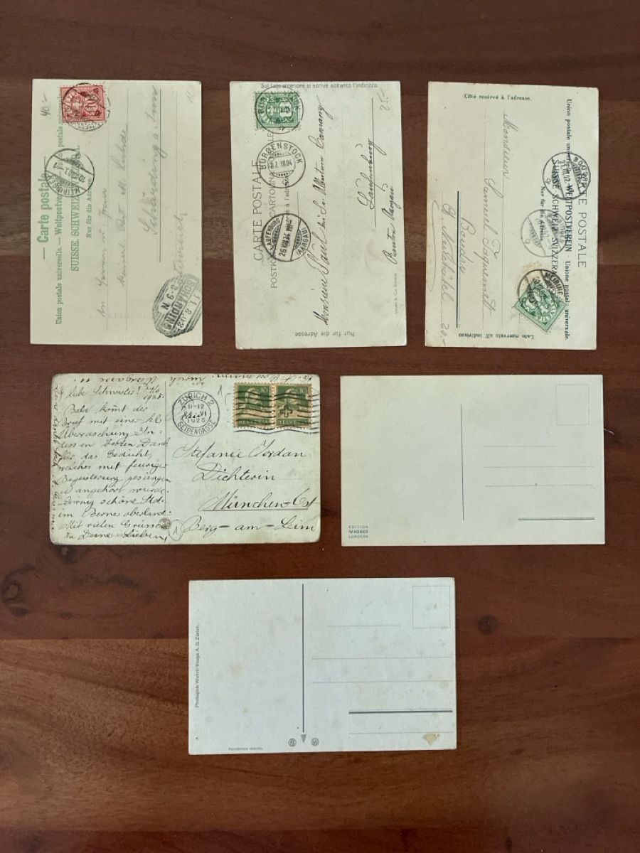 Cartoline postali: 9 Ansichtskarten Schweiz von der Brünig Bahn BE – Usato da Oftringen venduto da Cla.vD.74 1